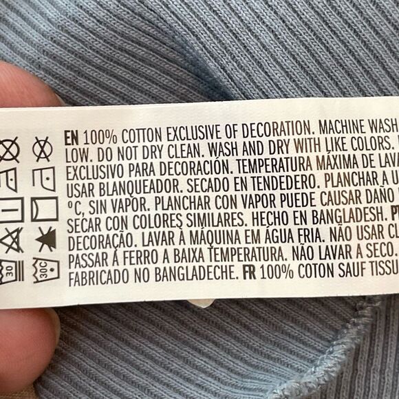 Forever 21 Embroidered Phases of the Moon Tank Top Blue Ribbed Knit Cropped S - Picture 7 of 7